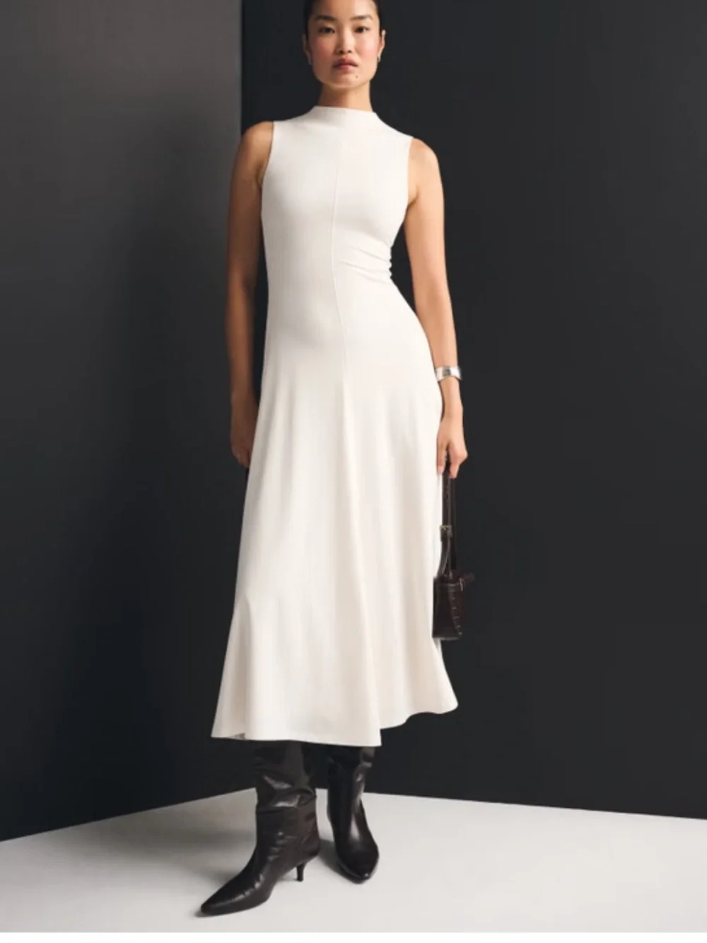 Abercrombie & Fitch Mockneck Knit Maxi Dress